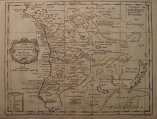 Bellin Jacques-Nicolas (1703-1772) Carte des Royaumes de Congo, Angola, et Benguela... 1750 ca. Parigi 
